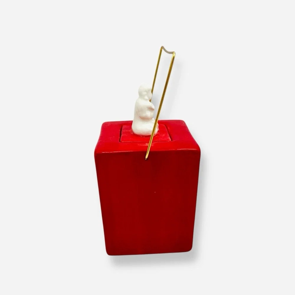 Fitz Floyd Ceramic Red Take Out Chinese Food Box Teapot Tea Buddha‎